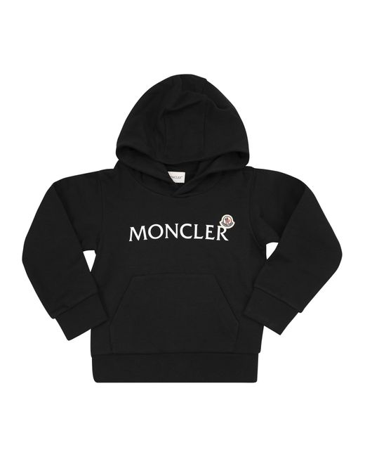 Moncler Women's Black Logoed Cotton Hoodie