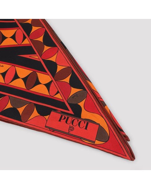 Emilio Pucci Red Silk Scarf
