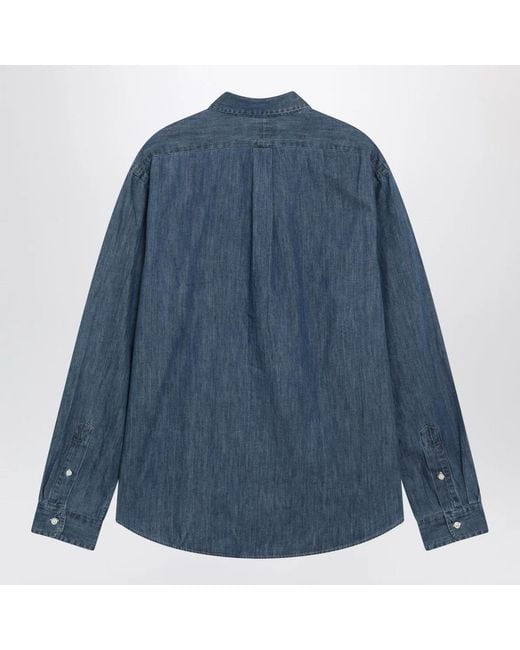Polo Ralph Lauren Blue Slim-Fit Denim Button-Down Shirt for men