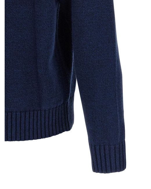 Polo Ralph Lauren Blue Intarsia Logo Sweater for men