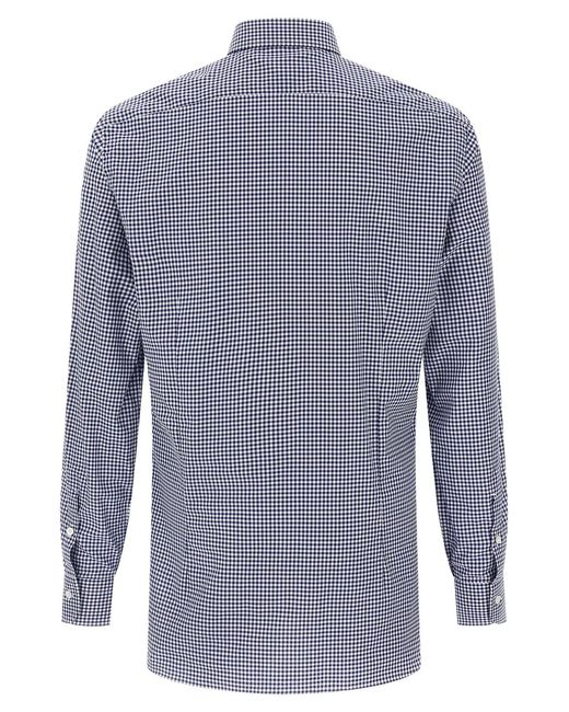 Barba Napoli Blue Vichy Shirt for men