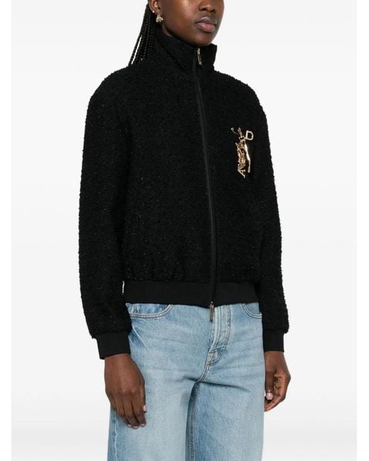 Emporio Armani Black Tweed Blouson Jacket
