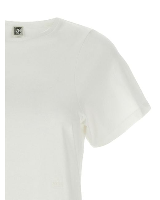 Totême White 'Curved Seam' T-Shirt