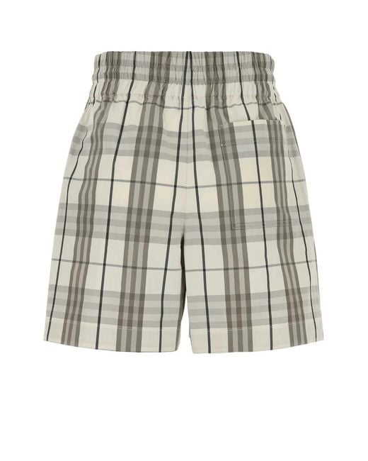 Burberry White Embroidered Poplin Shorts