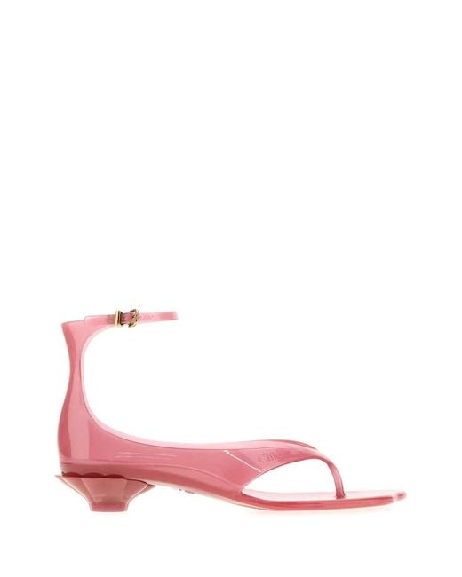 Chloé Pink Chloe Flat Sandals