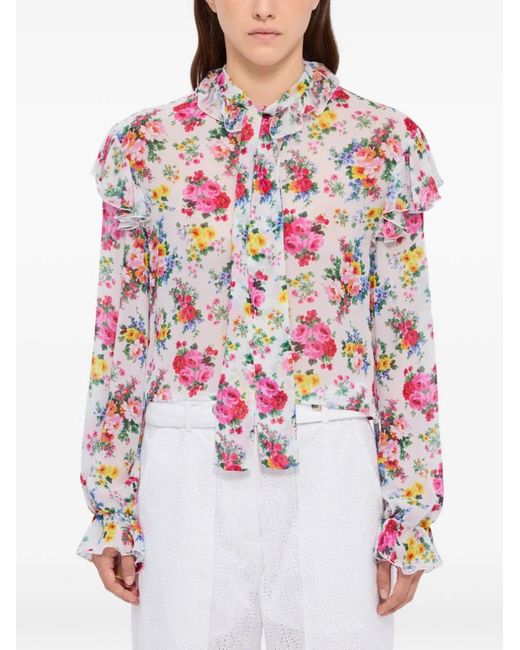 MSGM White Viscose Shirt