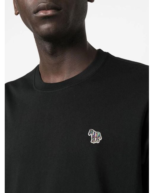 Paul Smith Black Ps Paul Smith Zebra Organic Cotton T-Shirt for men