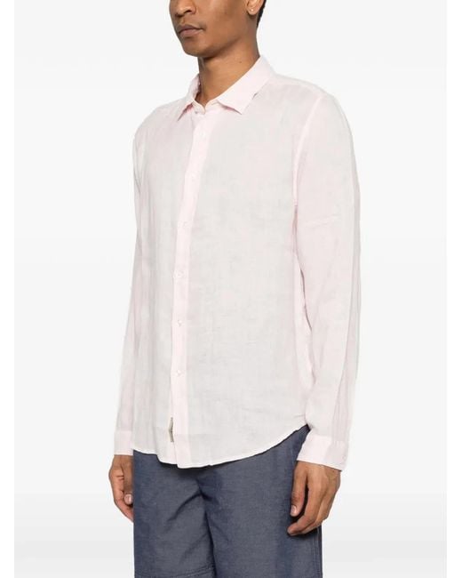 Woolrich Pink Linen Shirt for men