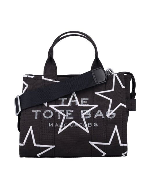 Marc Jacobs Black The Star Canvas Small Tote Bag