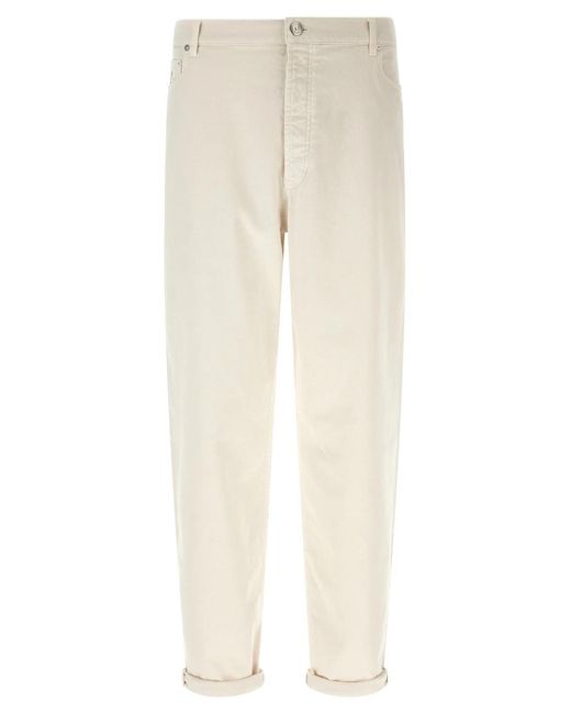 Brunello Cucinelli Natural Garment-Dyed Denim Jeans for men