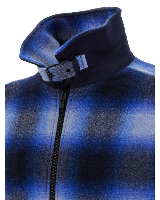 Balenciaga Blue Flannel Bomber Jacket for men