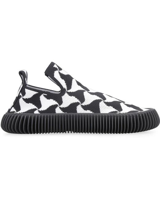 Bottega Veneta White Wavy Triangle Slip-On Sneakers