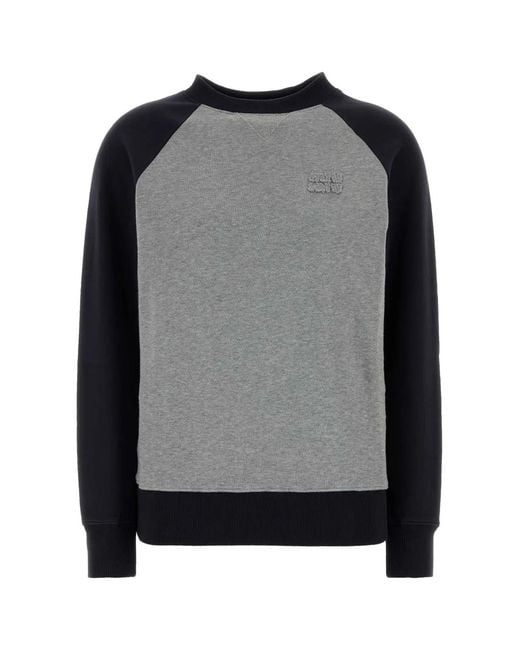 Miu Miu Gray Cotton Sweatshirt