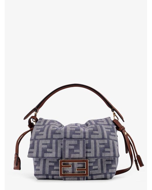 Fendi Purple Mamma Baguette Small Jacquard Ff Fabric Crossbody Bag