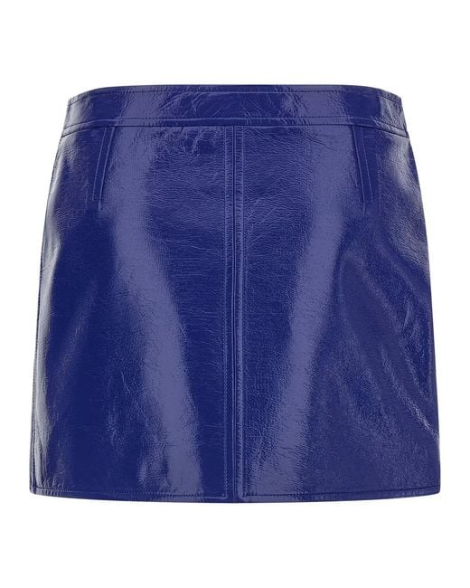 Courreges Blue 'Reedition Vinyl' Skirt