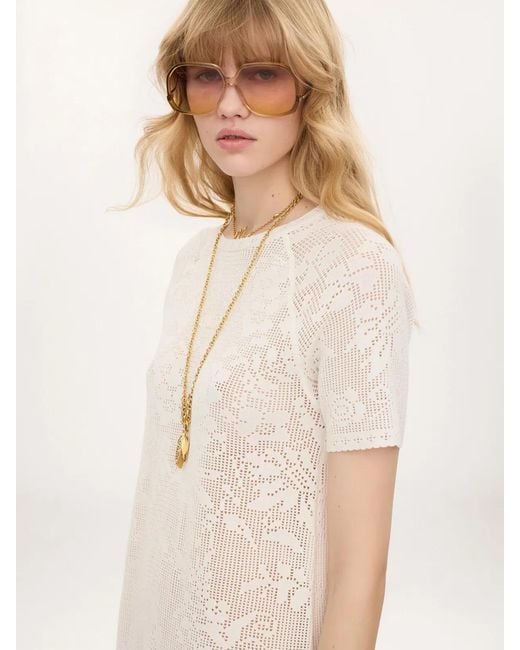 Chloé White Cotton Knit Dress