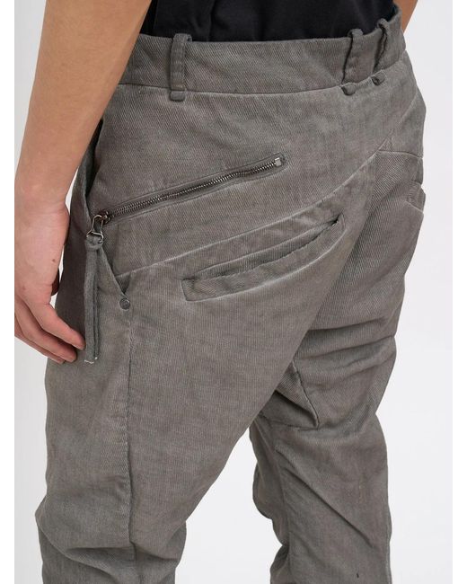 Masnada Gray Slim Stretch Cotton Pants for men