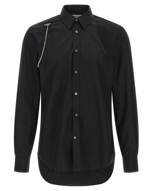 McQueen Black 'T Chain Harness' Shirt for men