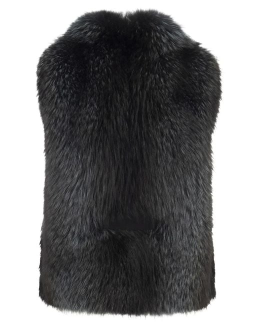 Brunello Cucinelli Black Fox Fur Vest