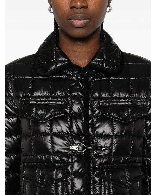 Fay Black Nylon Quilted Toggle Jacket
