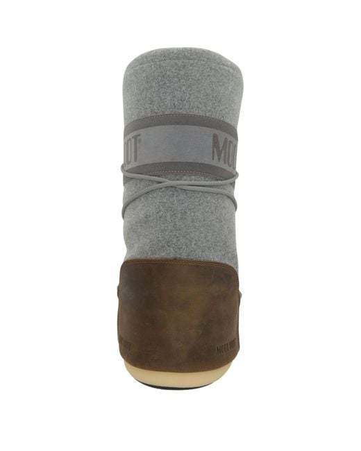 Moon Boot Gray Lace-Up Boots