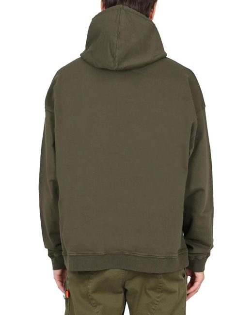 DSquared² Green Sweatshirt With Mini Logo for men