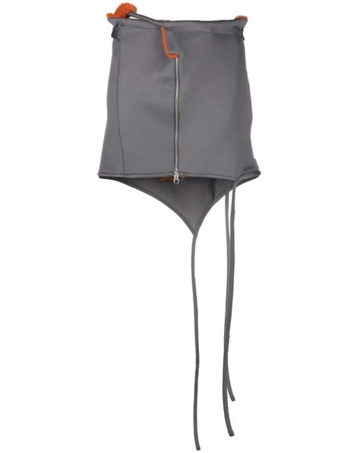 OTTOLINGER Gray Zipped Mini Skirt