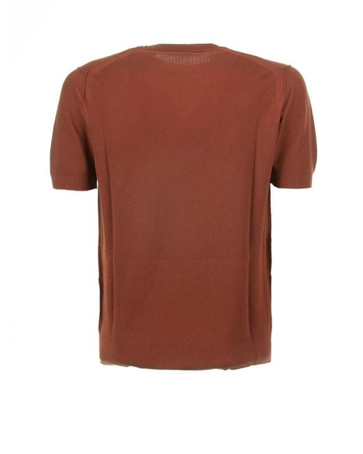 Paolo Pecora Brown Cotton T-Shirt for men