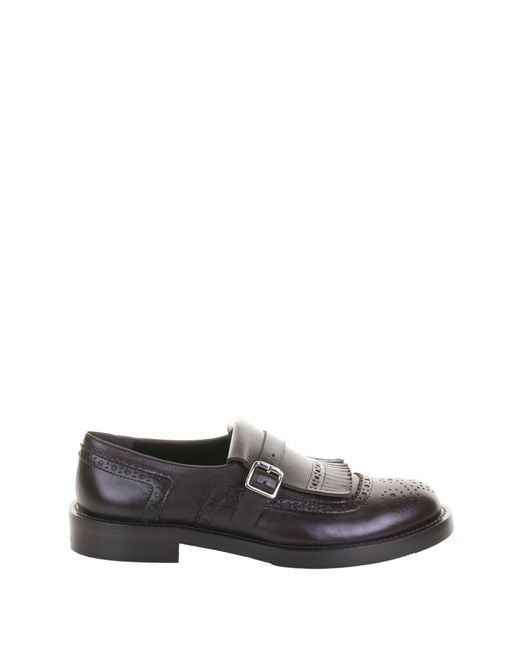 Guglielmo Rotta White Leather Moccasin With Fringe And Buckle