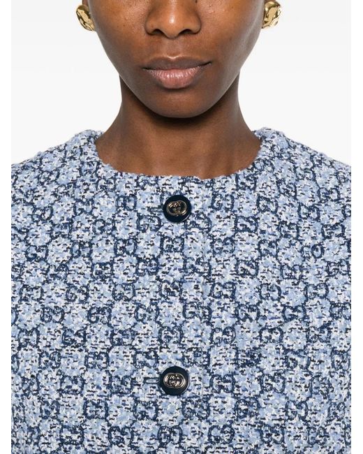 Gucci Blue Vest With Decorative Buttons