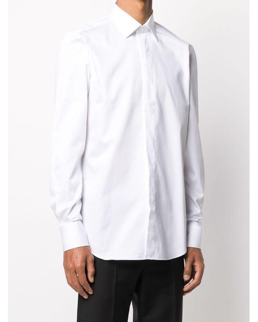 Xacus White Shirt With Italian Collar Cotton for men