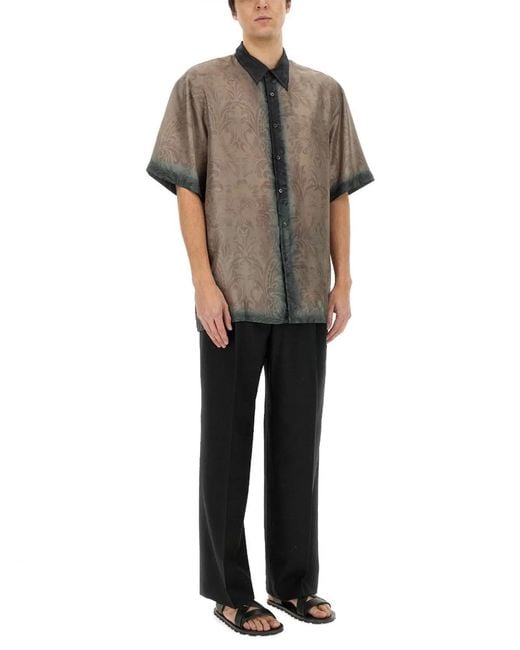 Dries Van Noten Gray Silk Shirt for men