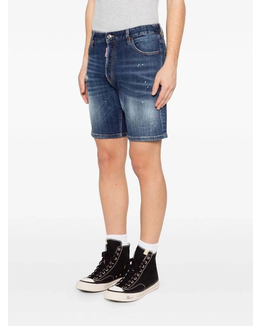 DSquared² Blue Distressed Shorts for men