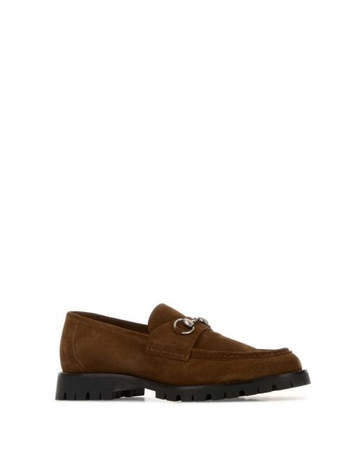 Gucci Brown Suede Loafers for men