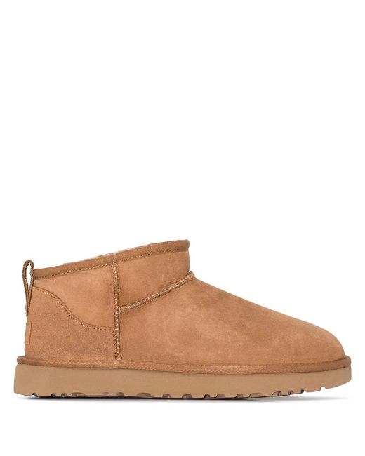 Ugg Brown Classic Ultra Mini Suede Boots For