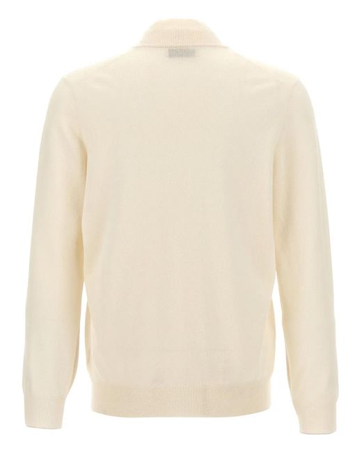 Brunello Cucinelli White Cashmere Sweater for men