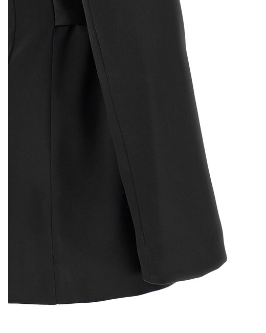 Elisabetta Franchi Black Stretch Satin Blazer