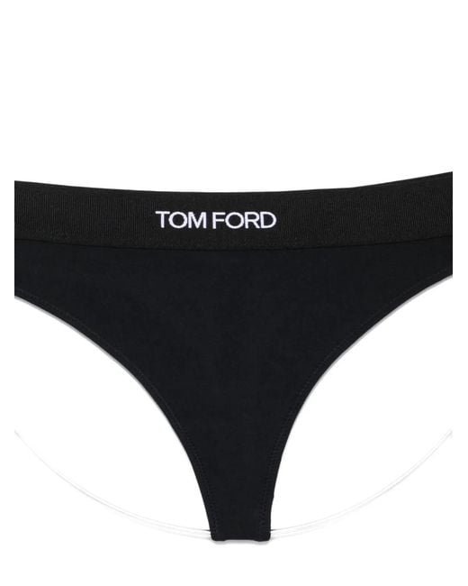Tom Ford Black Logo Thongs