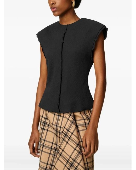 AMI Black Sleeveless Top