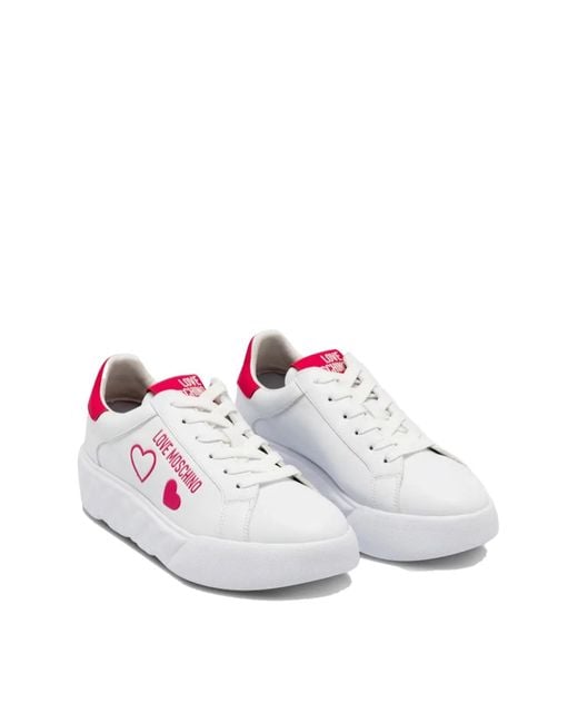 Moschino Couture Pink Heart 45 Logo Sneakers
