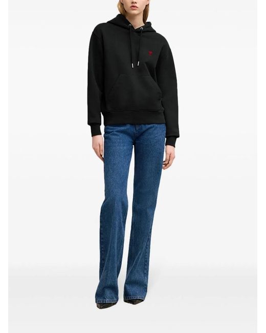 AMI Blue Ami De Cœur Cotton Hoodie for men