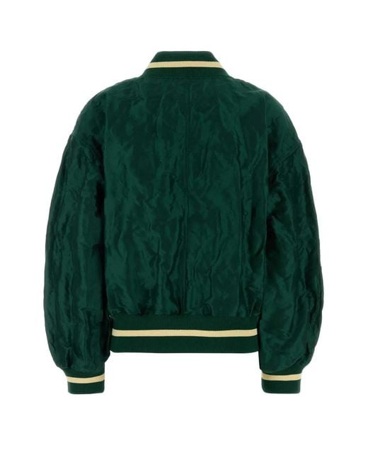 Loewe Green Dark Tech Fabric Bomber Jacket