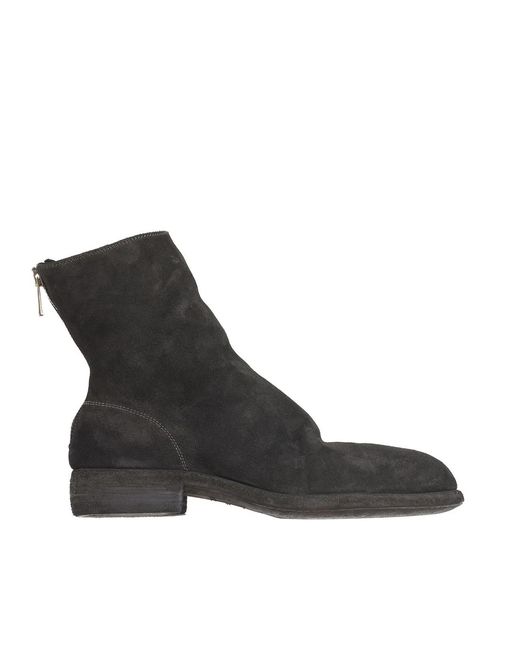 Guidi Black Leather Boots With Zip for men