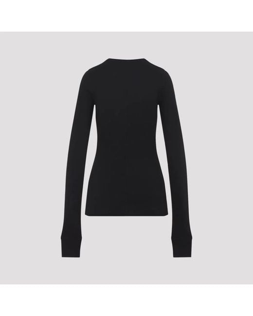 Moncler Black Cotton Knitted Girder T-Shirt