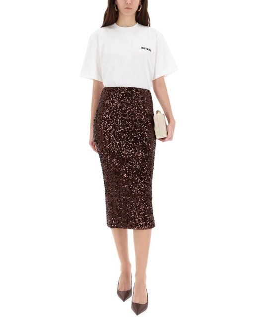 ROTATE BIRGER CHRISTENSEN Red Recycled Polyester Skirt
