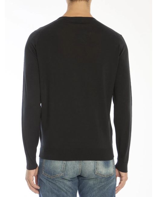 John Smedley Black Lundy Sweater for men