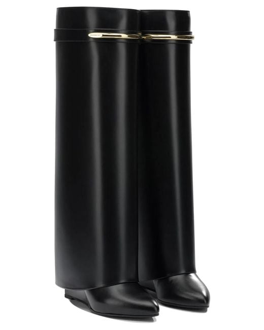 Givenchy Black "Shark Pinch" Knee Boots