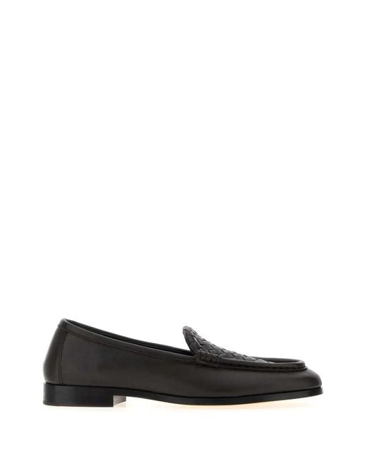 Bottega Veneta Black Dark Leather Silenzio Loafers