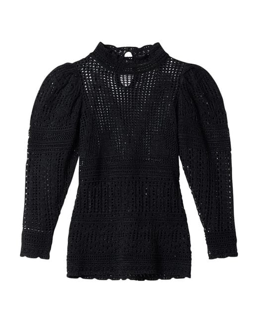 Isabel Marant Blue Dahara Openwork Cotton Sweater