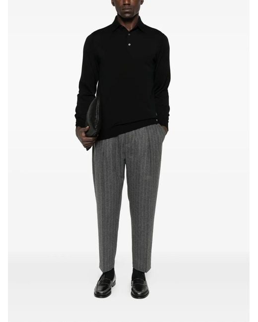 Lardini Black Wool Polo Shirt for men